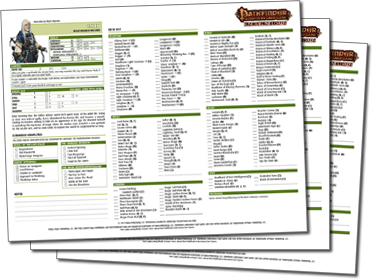 Pathfinder 2 Character Sheet Printable